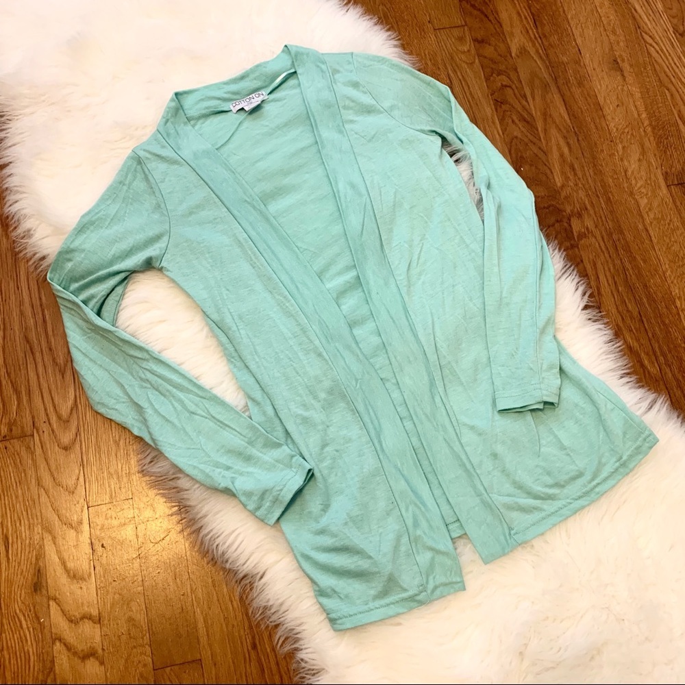 Long Aqua Cardigan